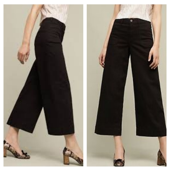Pilcro and the Letterpress Denim - Pilcro Superscript High Rise Crop Wide Leg Jeans